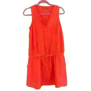 {tl} the letter Anthropologie Coral Drop Waist Drawstring Dress size small NWOT